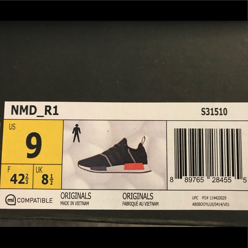 Charcoal grey Adidas NMDs, men’s size 9 - Picture 2 of 6